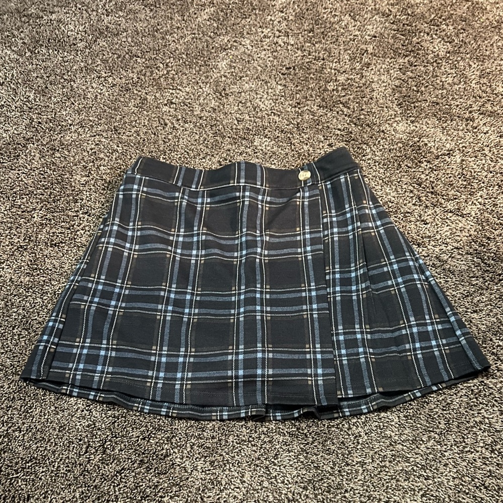 NWT Blue Gray Abercrombie Kids Plaid Skort.